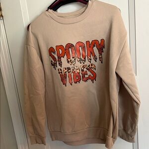 SHEIN Tan 'Spooky Vibes' Sweatshirt